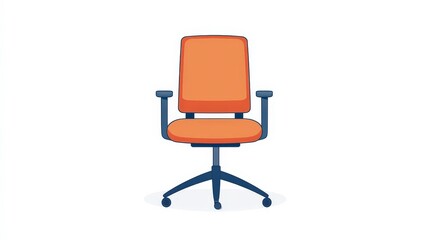 Fototapeta premium Modern Orange Office Chair on White Background for Studio Use