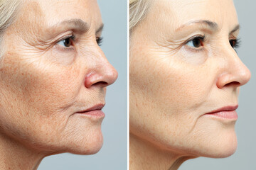 Obraz premium Before and After Skin Rejuvenation Transformation Dramatic Anti Aging Results