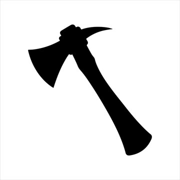 recommend clip art: Firefighter axe silhouette vector illustration design on white background.