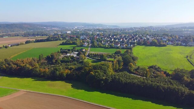 Typical landscape in the Arnsberg Forest. Panoramic view of the Hochsauerland