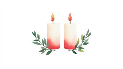 Elegant Candles with Greenery for Peaceful Atmosphere and Relaxation