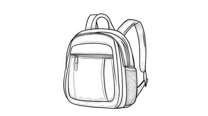Simple Line Art of a Backpack for Contemporary Design Projects