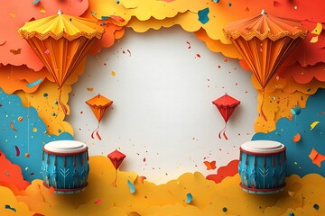 Bengali New Year, Pohela Boishakh Background Design Template, Nabo Borsho Design Illustration
