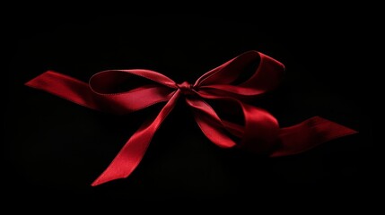 red ribbon against black background