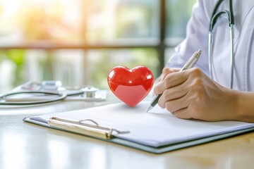 Heart disease awareness event medical professional discusses risk factors and prevention strategies health center informative setting focus on lifestyle choices for better heart health