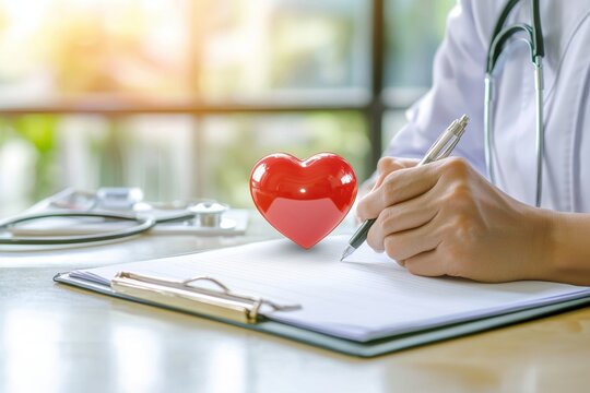 Heart disease awareness event medical professional discusses risk factors and prevention strategies health center informative setting focus on lifestyle choices for better heart health