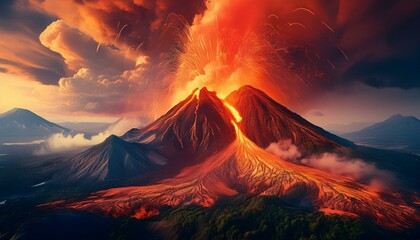 The ground trembles as the volcano awakens.  