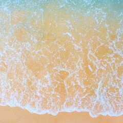 Fototapeta premium Soft ocean waves gently lapping on sandy beach.