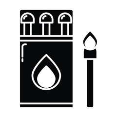 Match Fire icon vector on white background