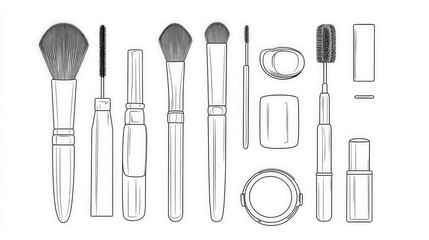 Outline of Various Makeup Brushes and Cosmetic Tools for Beauty Art