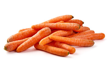 Fresh unpeeled organic carrot, isolated on white background.