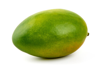 Whole Ripe Mango, isolated on White Background.