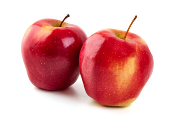 Red apples, isolated on white background.