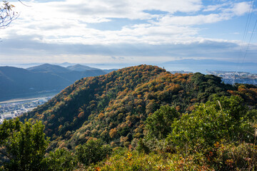 Naklejka premium 日本の兵庫県赤穂市の雄鷹台山の美しい風景