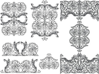 fine decorations set on white