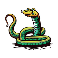 Fototapeta premium Cartoon Long Snake - Playful and Whimsical Reptile Design