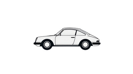 Fototapeta premium Vintage Style Car Illustration on a Clean White Background