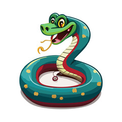 Naklejka premium Playful Cartoon Snake in a Fun Twist