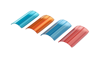 Transparent Polycarbonate Roof Panels in Different Colors, Vectorized Style.