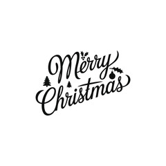 Merry Christmas lettering typography Vector holiday illustration element design