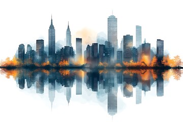 Obraz premium New York skyline. Travel and tourism background. Vector illustration