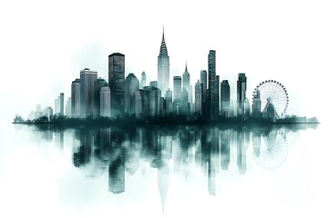 Obraz premium city, panorama, 3d illustration 