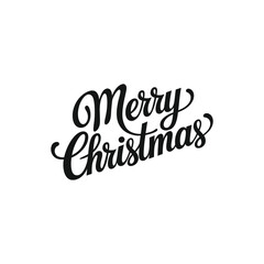 Merry Christmas lettering typography Vector holiday illustration element design
