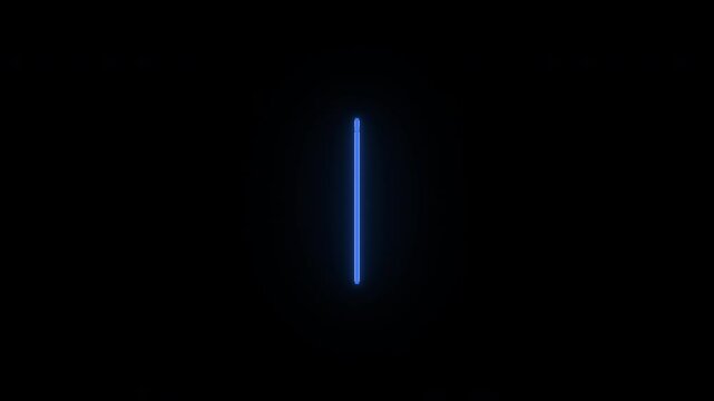 Neon gamepad sign animation, uniform vertical rotation. Glowing neon 3D joystick icon, looped spin. Game station controller, play console, joypad for videogames. Blue, azure, violet colors