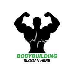 Fitness Gym logo design template, design for bodybuilding health gym and fitness club, vector illustration.