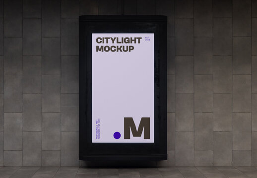 Front View Single Citylight Mockup