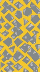 Gray Pentagon pattern hand drawn design on Yellow background illustration
