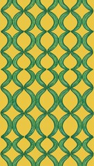 Green Parallelogram pattern hand drawn design on Black background illustration