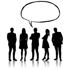 会社員のシルエットと吹き出し２