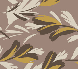 Fototapeta premium Abstract flower seamless pattern. Flower patter. flowers hand-drawn, Floral brush strokes seamless pattern, Abstract black ink flowers paint brush and strokes, Hand drawn watercolour flowers and leave