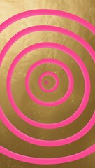 Pink Spiral pattern hand drawn design on Gold background illustration