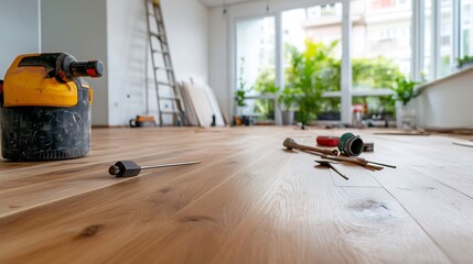 New Wooden Floor Installation in Progress
