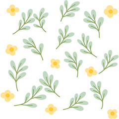 Seamless pattern with different cute flowers. Endless texture for romantic design and decoration.