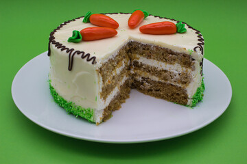 Sliced Carrot Cake with Cream Frosting
