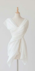 Draped Fabric on Dress Form with Pins

