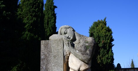 Old sculpture of a man