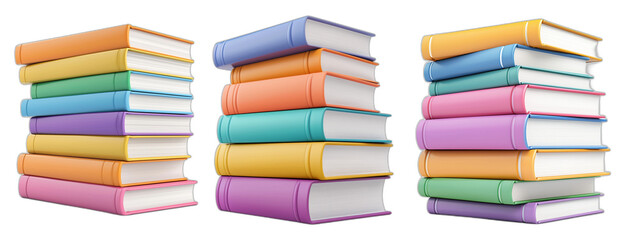 Colorful Stack of Books Education Knowledge Learning Library Study Reading School Bookshelf