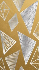 Fototapeta premium Silver Parallelogram pattern hand drawn design on Brown background illustration