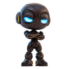 Cute Confident Robot AI Character Digital Art Futuristic Technology