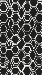 Obraz premium White Octagon pattern hand drawn design on Blue background illustration