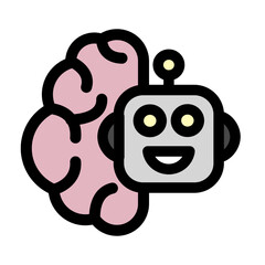 Artificial intelligence brain symbol - artificial intelligence icon.