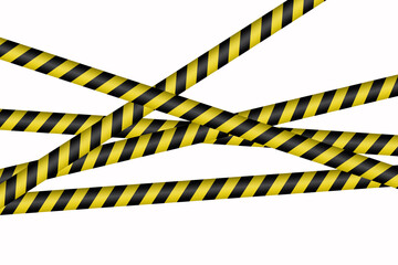 Warning tape, danger tape, caution tape, under construction. Vector illustration, warning tape, white background, warning taps