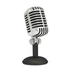 Retro Silver Microphone Vintage Audio Equipment Studio Recording Broadcast