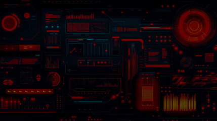 Fototapeta premium Futuristic digital background representing technology, AI, data, audio, and graphics