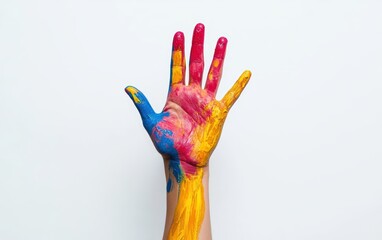 Obraz premium hand professional photo on clean bright white background