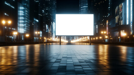 Advertising large billboard with white copy space.